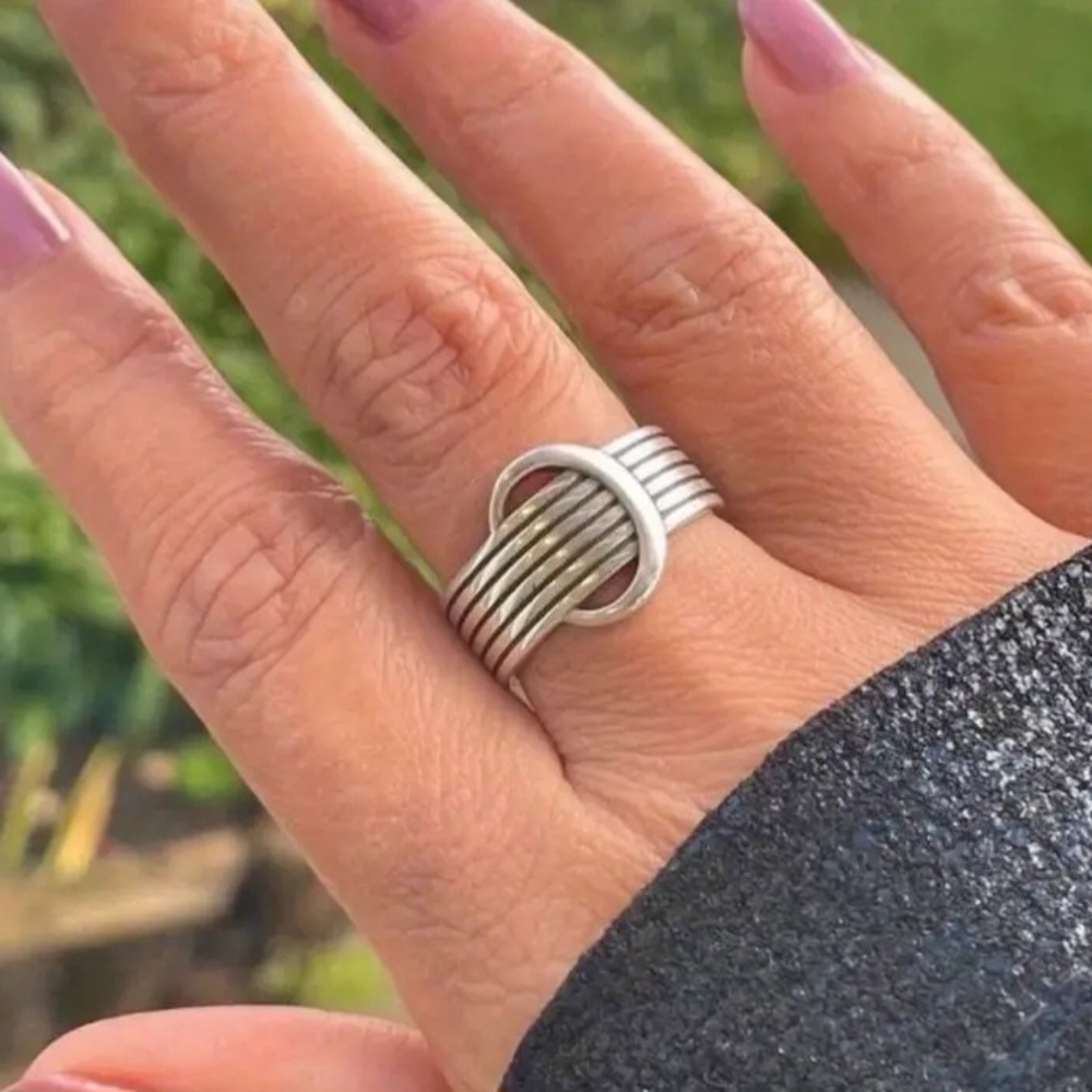 Silver circle ring